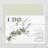 Ik doe BBQ Faded Greenery Engagement Party Kaart (Voorkant / Achterkant)