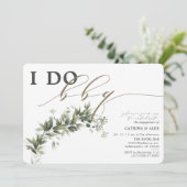 Ik doe BBQ Faded Greenery Engagement Party Kaart (Staand voorkant)