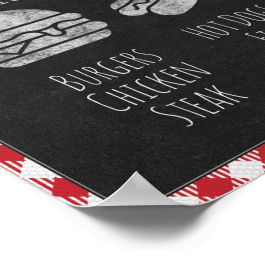 Ik Doe BBQ Feest Eetbar, BBQ Bar & Grill Bord Poster (Hoek)