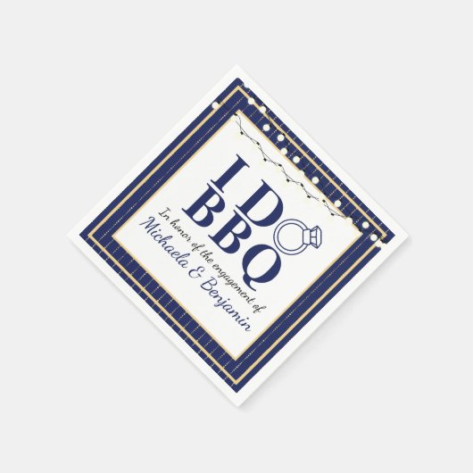 Ik doe BBQ-feestelijke verlovingsfeest servetten v (Hoek)