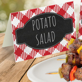 Ik Doe BBQ Feestje Vouw / Tent Voedsel Label of Plaatskaartje