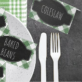 Ik doe BBQ-feestje Vouw / Tentvormig voedsel label Plaatskaartje