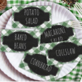 Ik doe BBQ-feestje Vouw / Tentvormig voedsel label Plaatskaartje