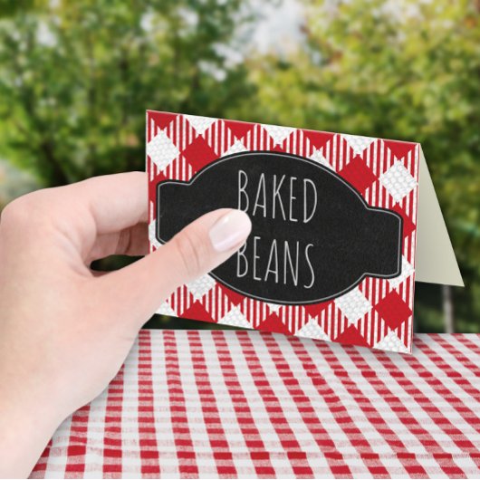 Ik Doe BBQ Feestje Vouw / Tentvormig Voedsetlabel  Plaatskaartje