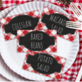 Ik Doe BBQ Feestje Vouw / Tentvormig Voedsetlabel  Plaatskaartje