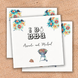 Ik doe BBQ Floral Engagement Party Couples Douche Servet