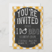Ik doe BBQ Gele Bruids & Wedding Douche Uitnodigin Save The Date (Voorkant)
