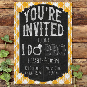 Ik doe BBQ Gele Bruids & Wedding Douche Uitnodigin Save The Date