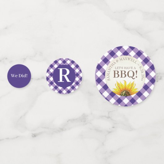 Ik doe BBQ Gingham Trouwdouche Confetti (Voorkanten)