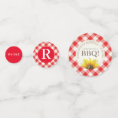 Ik doe BBQ Gingham Wedding Shower Confetti (Voorkanten)