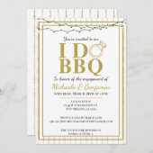 Ik doe BBQ Gold Couples Shower Engagement Party Kaart (Voorkant / Achterkant)