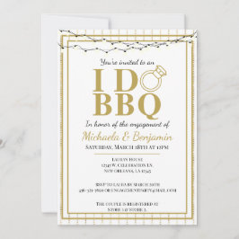 Ik doe BBQ Gold Couples Shower Engagement Party Kaart