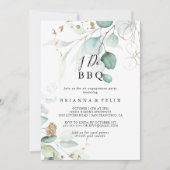 Ik doe BBQ Gold Eucalyptus Verlovingsfeest Kaart (Voorkant)