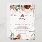 Ik doe BBQ Gold rustieke bloemen verlovingsfeest Kaart (Voorkant)