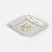 Ik doe BBQ Gouden Verlovingsfeest Koppels Bruisfee Papieren Bordje (Gebogen)