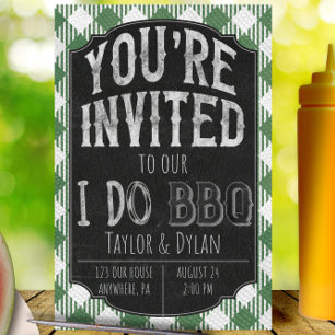Ik doe BBQ Green Bridal & Wedding Shower Uitnodigi Save The Date