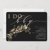 Ik doe BBQ Greenery Black Beige Engagement Party Kaart (Voorkant)