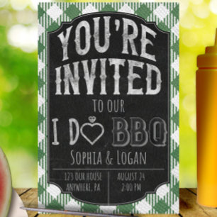 Ik doe BBQ Groen Bruids- en Trouwfeest Uitnodiging