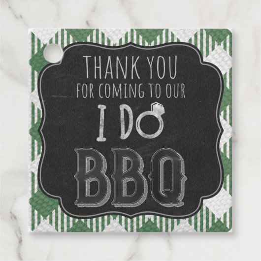 Ik doe BBQ Groen Bruids- & Trouwfeest Bedankjes Labels (Voorkant)