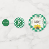 Ik doe BBQ groene Gingham trouwfeest Confetti (Voorkanten)