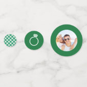 Ik doe BBQ groene Gingham trouwfeest Confetti (Achterkanten)