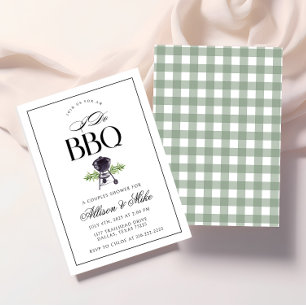 Ik doe BBQ Koppel Bruidsfeest Uitnodiging, Grill & Kaart