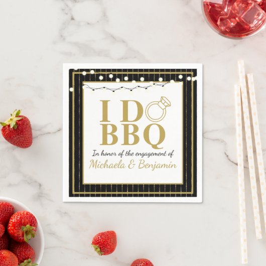 Ik Doe BBQ Koppels Bruiloft Engagement Party Servet (Insitu)