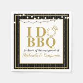 Ik Doe BBQ Koppels Bruiloft Engagement Party Servet (Voorkant)