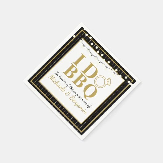 Ik Doe BBQ Koppels Bruiloft Engagement Party Servet (Hoek)