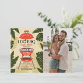 Ik doe BBQ Koppels Bruiloft Tuin Foto Kaart (Staand voorkant)