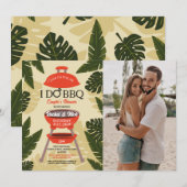 Ik doe BBQ Koppels Bruiloft Tuin Foto Kaart (Voorkant / Achterkant)