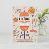 IK DOE BBQ Koppels Bruiloft Tuin Kaart (Staand voorkant)