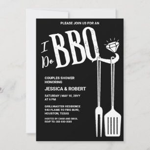 Ik Doe BBQ Koppels Bruiloft Uitnodiging