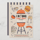 Ik doe BBQ Koppels Bruiloft Uitnodiging Tuin (Voorkant / Achterkant)