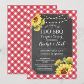 IK DOE BBQ Koppels Bruiloft Zonneschijn Gingham Kaart (Voorkant / Achterkant)