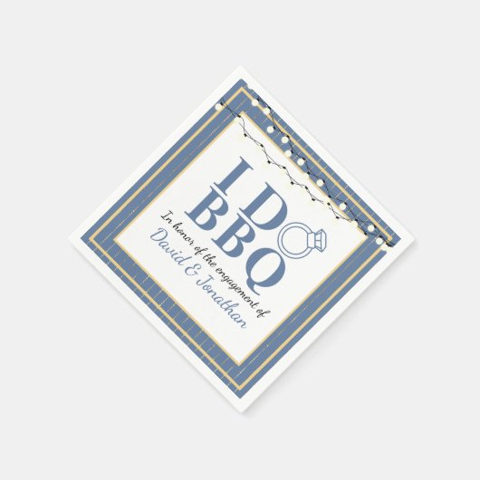 Ik Doe BBQ Koppels Bruisparty HBTQ Inzegening Fees Servet (Hoek)