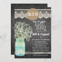 Ik doe BBQ Koppels Douche Chalkboard Uitnodiging