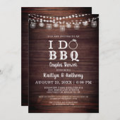 Ik DOE BBQ Koppels Douche Hout Mason Jar Lights Kaart (Voorkant / Achterkant)