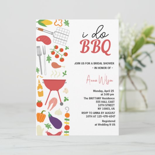 Ik doe BBQ koppels douche verloving Bruiloft bruid Kaart (Staand voorkant)