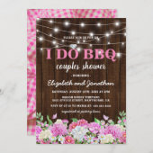 Ik doe BBQ koppels douchen | Rustic Pink Floral Kaart (Voorkant / Achterkant)