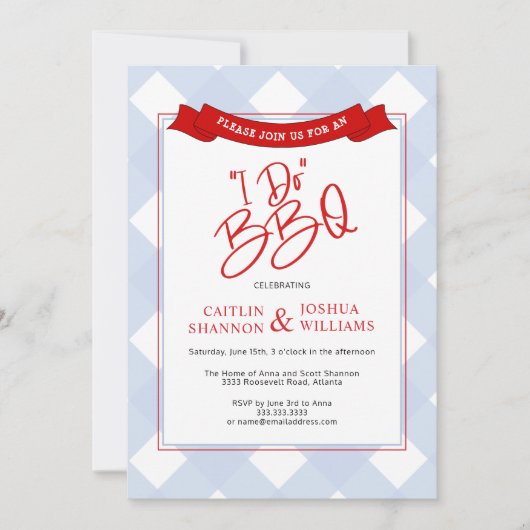 Ik doe BBQ Koppels Huwelijksdouche Repetitie Diner Kaart (Voorkant)