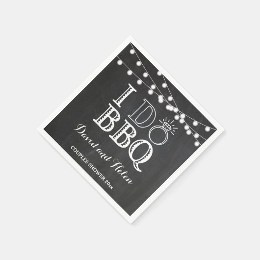 Ik doe BBQ Krijtbord Trouw Verlovingsservet Servet (Hoek)