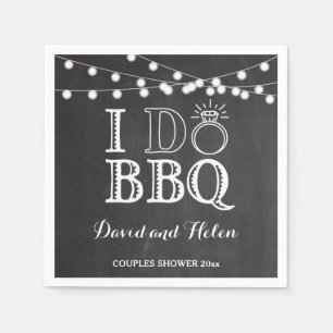Ik DOE BBQ Krijtbord Wedding Engagement Servet