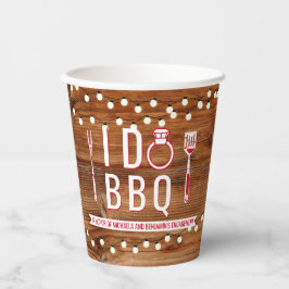Ik Doe BBQ Landelijke Verloving Feest Koppels Brui Papieren Bekers