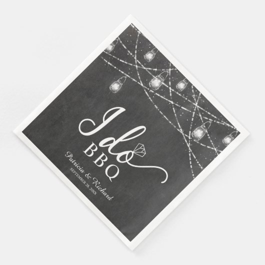 Ik Doe BBQ Landelijke Verlovingsparty Krijt Servet (Hoek)