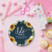 Ik Doe BBQ Landelijke Zonnebloemen Verlovingsfeest Papieren Bordje (Feest)