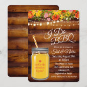 Ik doe BBQ Mason Jar Koppel Bruiloft Uitnodiging (Voorkant / Achterkant)