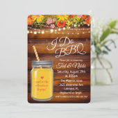 Ik doe BBQ Mason Jar Koppel Bruiloft Uitnodiging (Staand voorkant)
