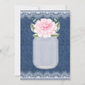 Ik doe BBQ Mason Jar Pink Peony Engagement Party Kaart (Achterkant)