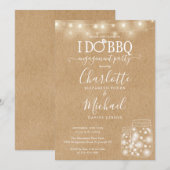 Ik doe BBQ Mason Jar Slingerlichtjes Rustieke Verl Kaart (Voorkant / Achterkant)